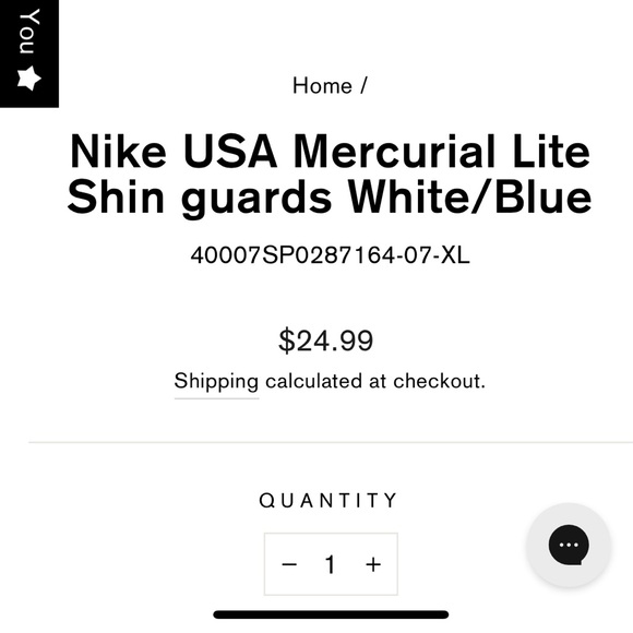 Nike USA Mercurial Shin Guards - size Large, white and blue. - Picture 3 of 5